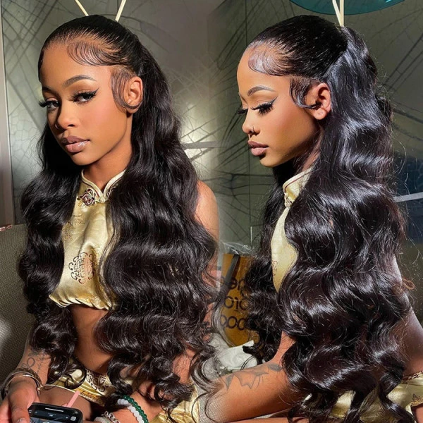 13X6 Real HD Body Wave Human Hair Lace Front Wig