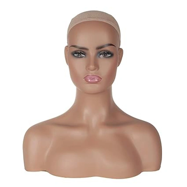 Realistic Female Mannequin Head with Two Shoulder For Wigs Dispaly