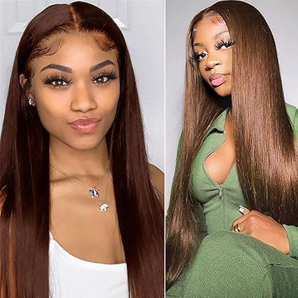 Chocolate Brown 360 Lace Front Wigs Human Hair