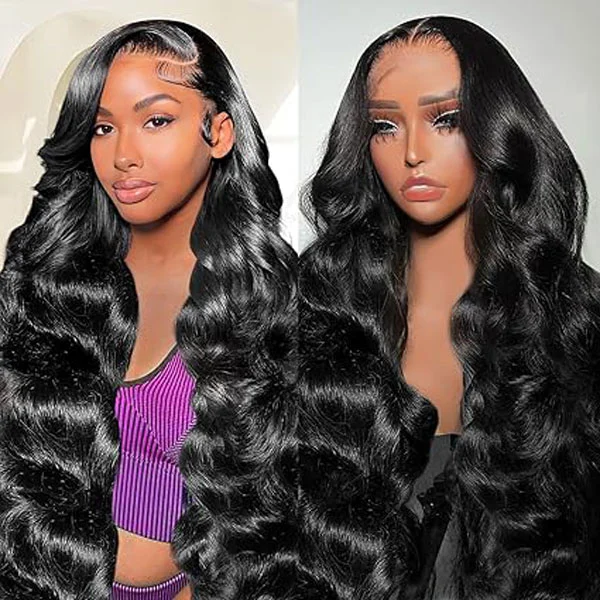 13x4 HD Transparent Body Wave Lace Front Wigs Human Hair Glueless Wigs