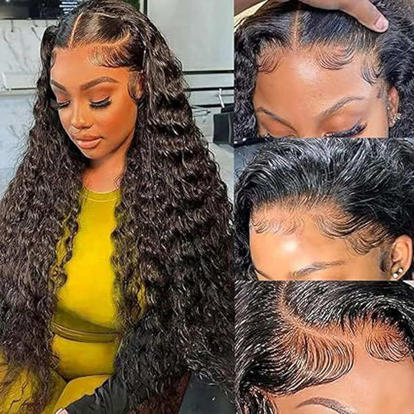 13x6 Deep Wave Lace Front Wigs Human Hair Glueless HD Lace Wigs