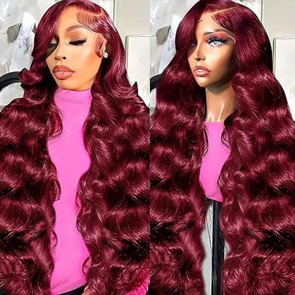 99J Burgundy 13x6 HD Body Wave Lace Front Wigs Glueless Human Hair Wigs 