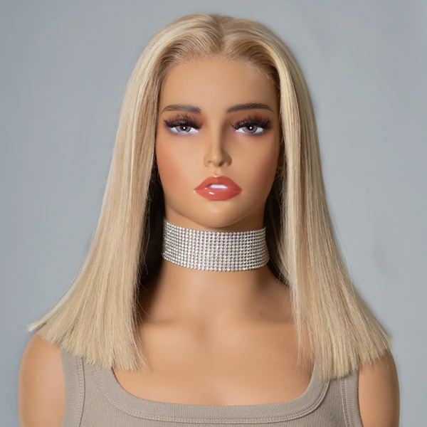 P16/613 Blonde Highlight Straight13×6 Lace Front Wig Human Hair BOB