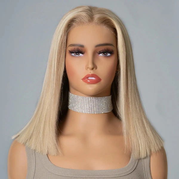 P16/613 Blonde Highlight Straight13×6 Lace Front Wig Human Hair BOB