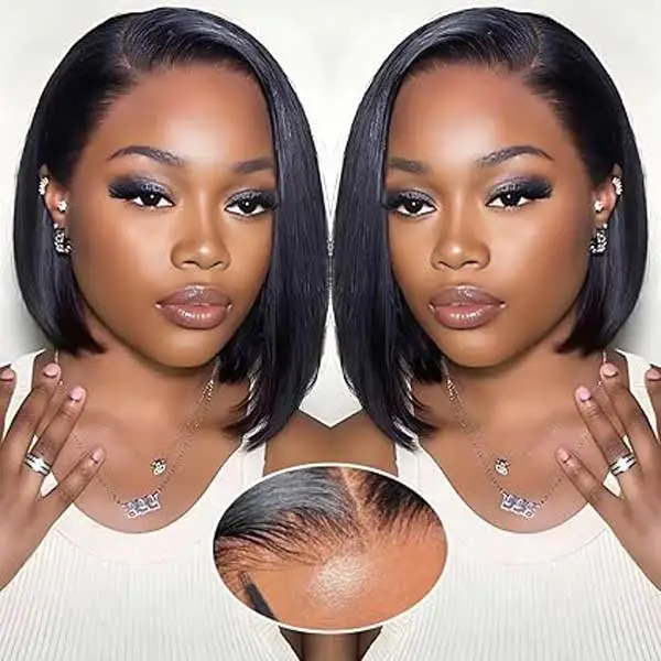 9x6 Bob Wig Human Hair Glueless Wigs Straight Hair 