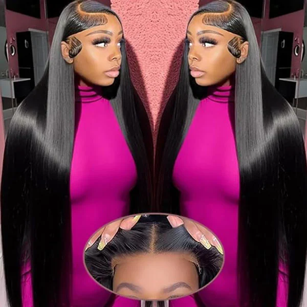 13x4 Wear and Go Glueless Wigs Human Hair Straight Lace Front Wigs