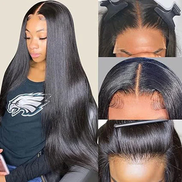 Glueless HD Lace Closure Wig Straight Human Hair With Baby Hair